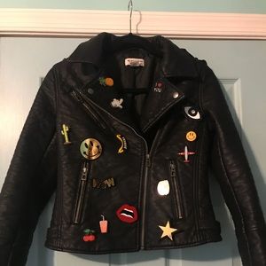Nasty Gal vegan leather jacket with pins